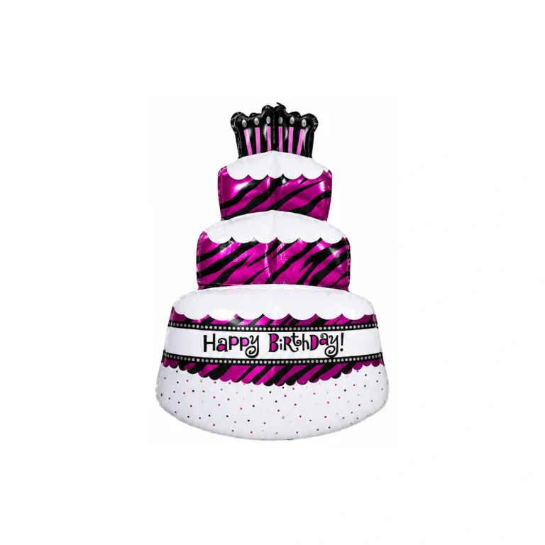 Folijski balon torta – rozo-crni
