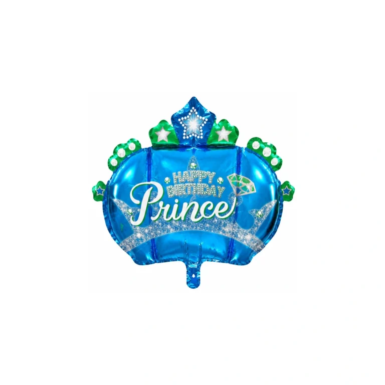 Folijski balon tijara Happy Birthday Prince – plava