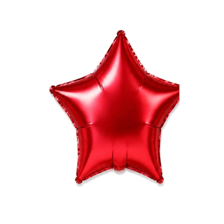 Folijski balon zvijezda – crveni, sjaj, 18″