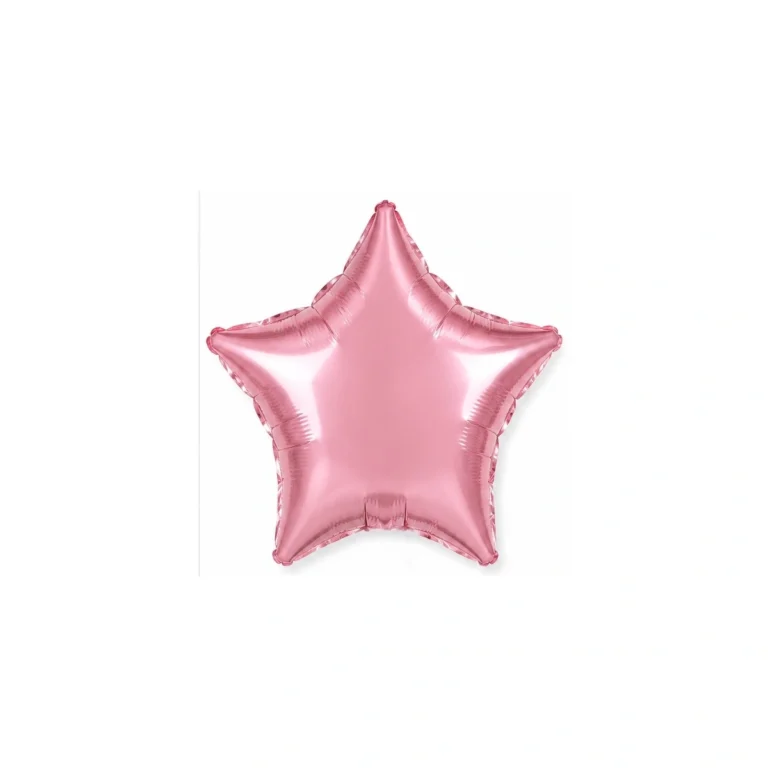 Folijski balon zvijezda – baby rozi, sjaj, 18″