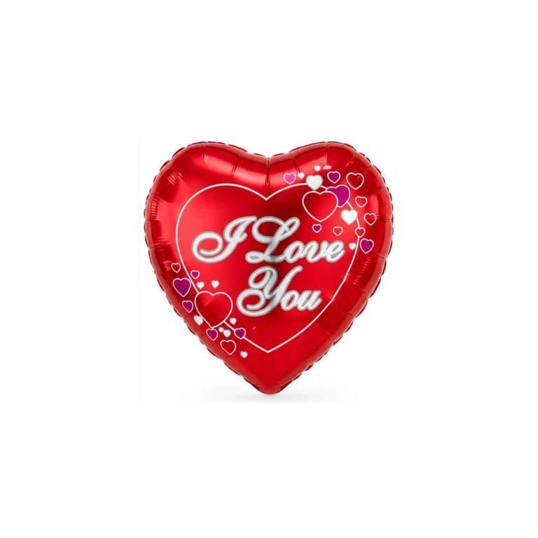 Folijski balon srce – crveni I Love You, 60 × 56 cm