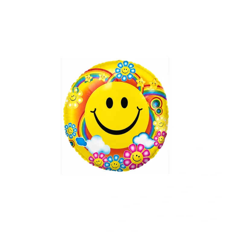 Folijski balon emoji – žuti, okrugli, 18″
