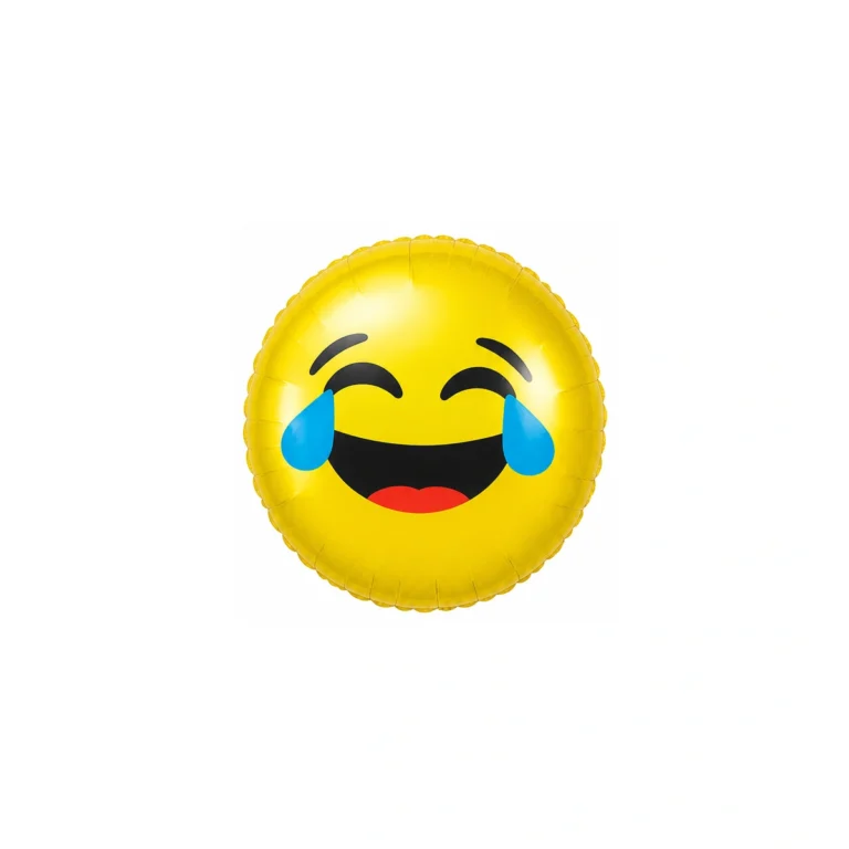 Okrugli folijski balon – emoji sa suzama od smijeha, 18″