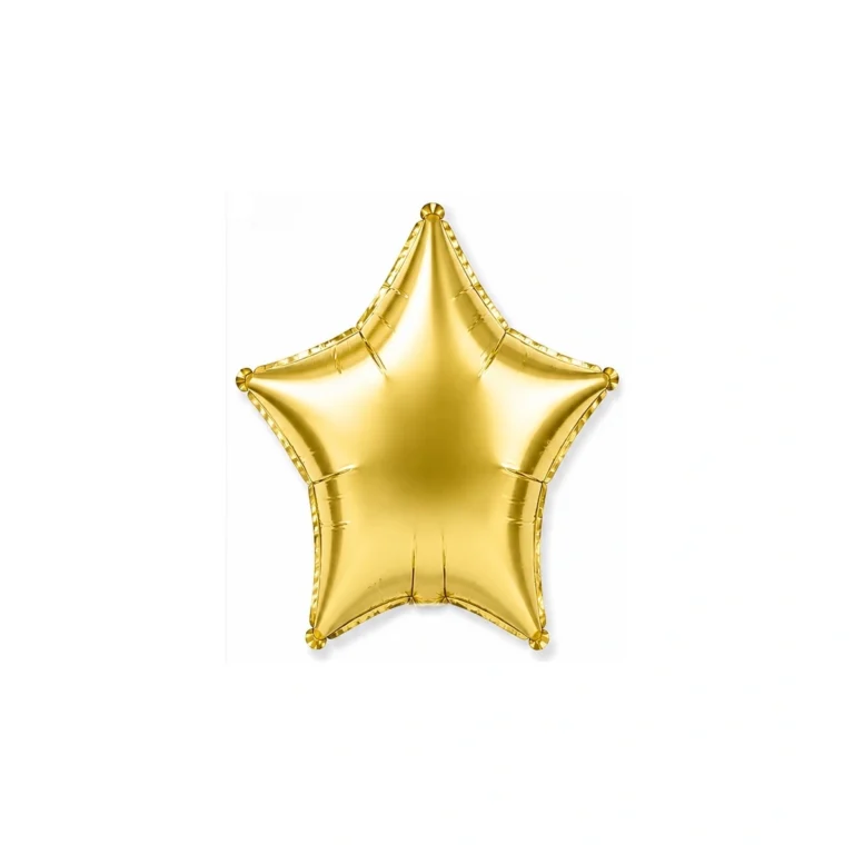 Folijski balon zvijezda – saten svijetlozlatni, mat, 18″
