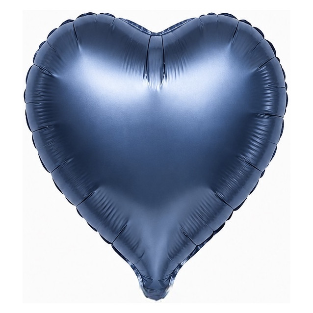 Folijski balon srce – plavi saten, 18″