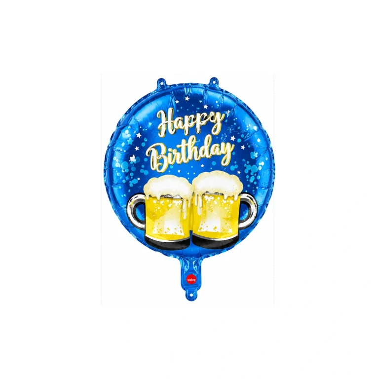 Folijski balon Happy Birthday – dvije krigle piva, 18″