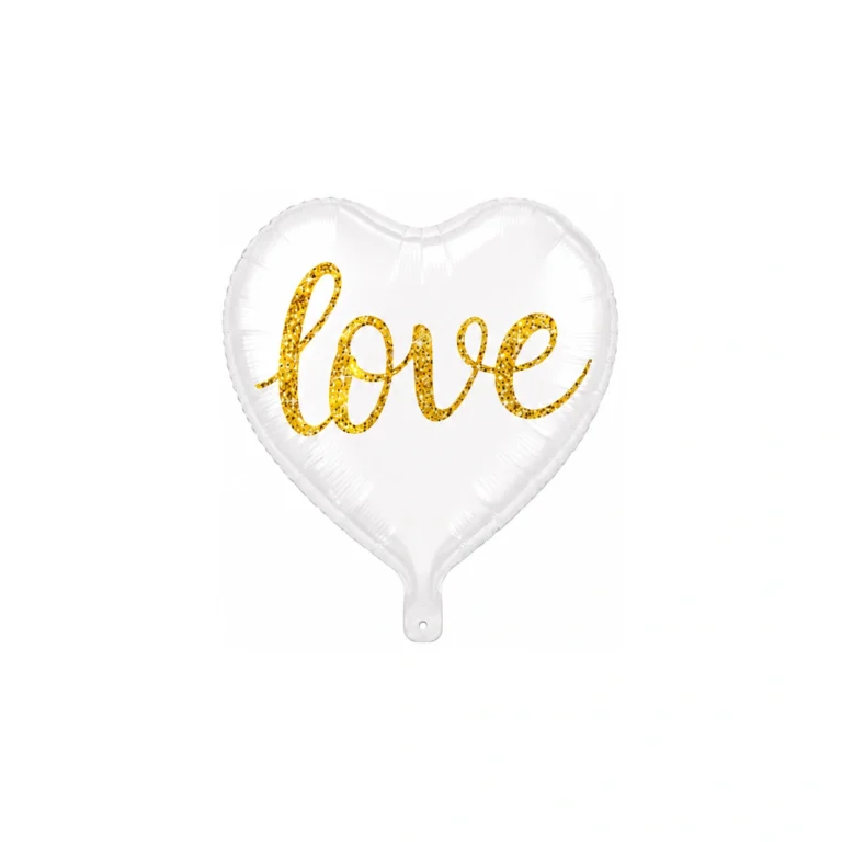 Folijski balon srce – zlatni Love, 18″
