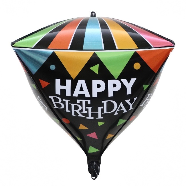 Folijski balon – dijamant Happy Birthday