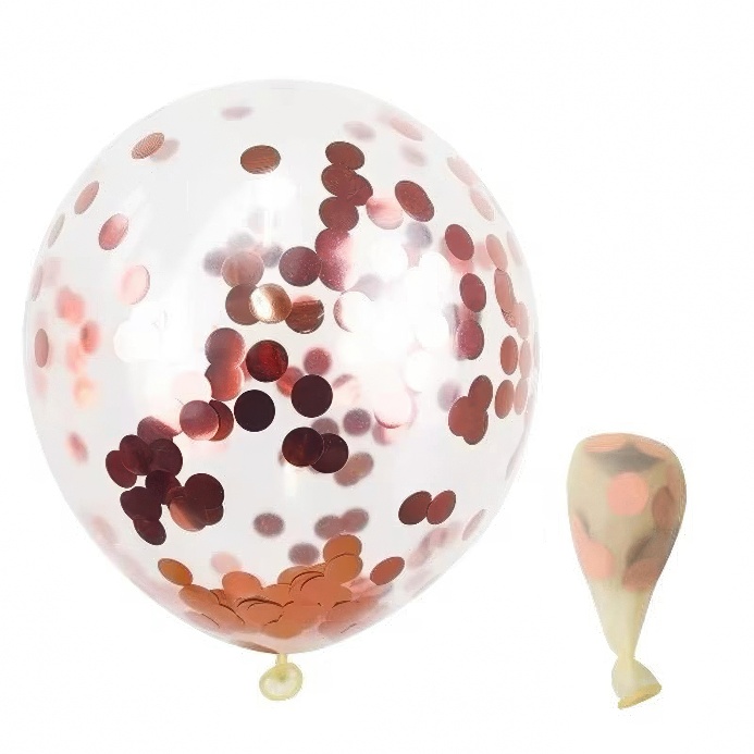 Lateks balon – zlatno-roze konfete