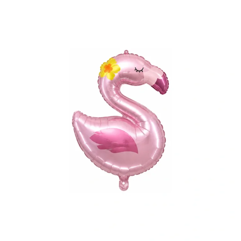 Folijski balon – flamingo s cvijetom