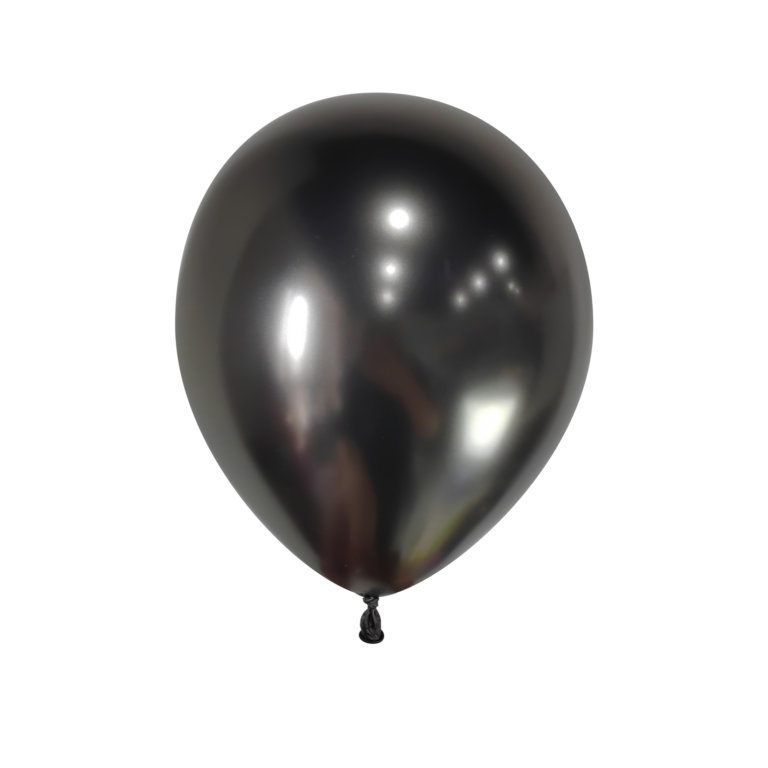 Lateks balon Chrome – crna, 5″