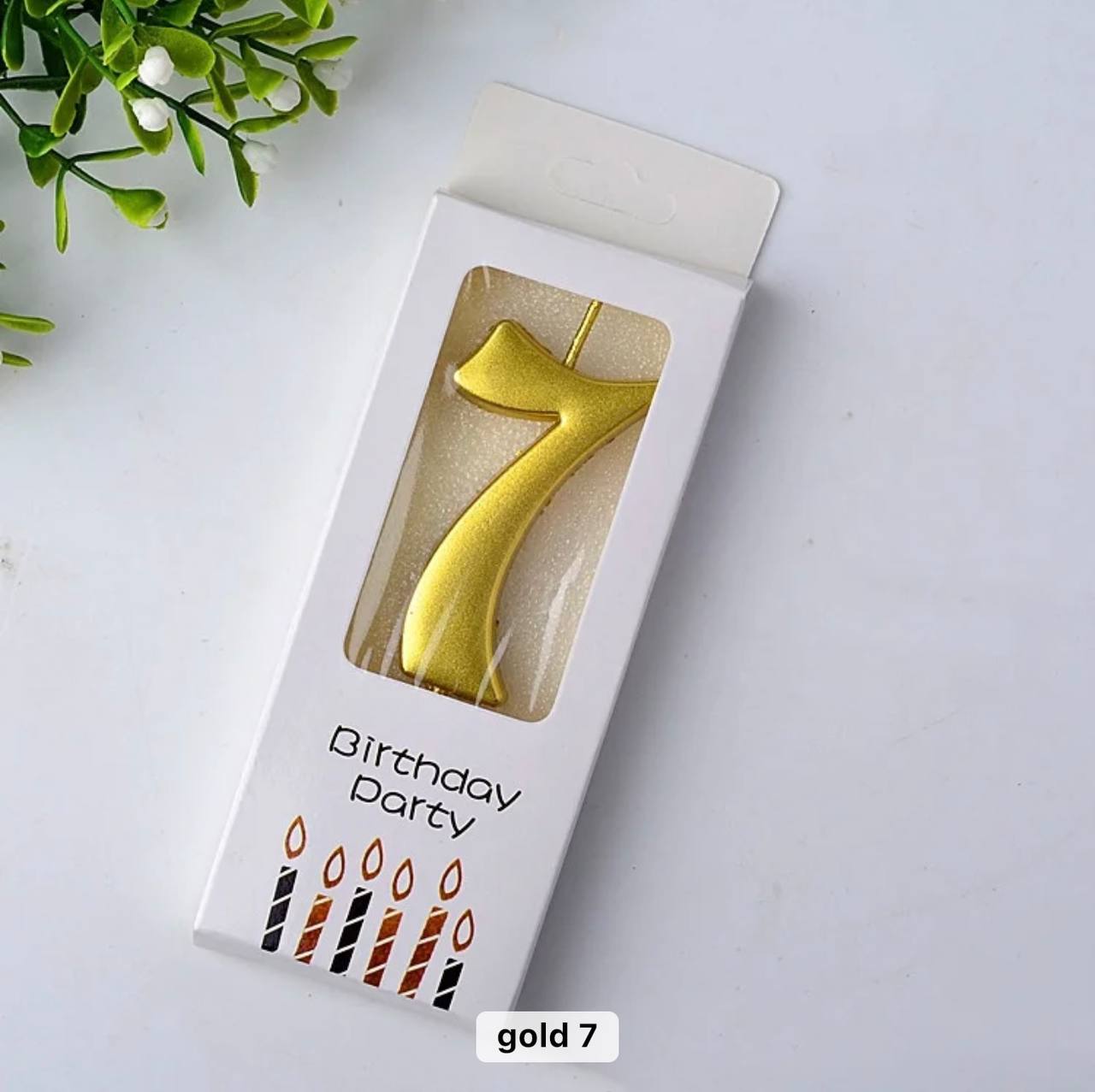 Svjećica za tortu broj 7, zlatna, Elegant, 5,5 cm