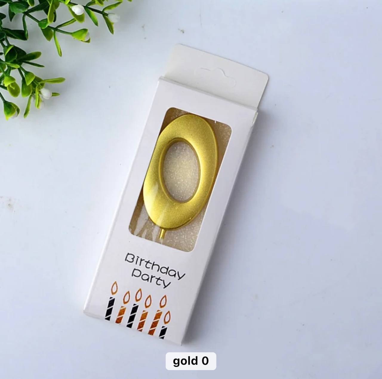Svjećica za tortu broj 0, zlatna, Elegant, 5,5 cm