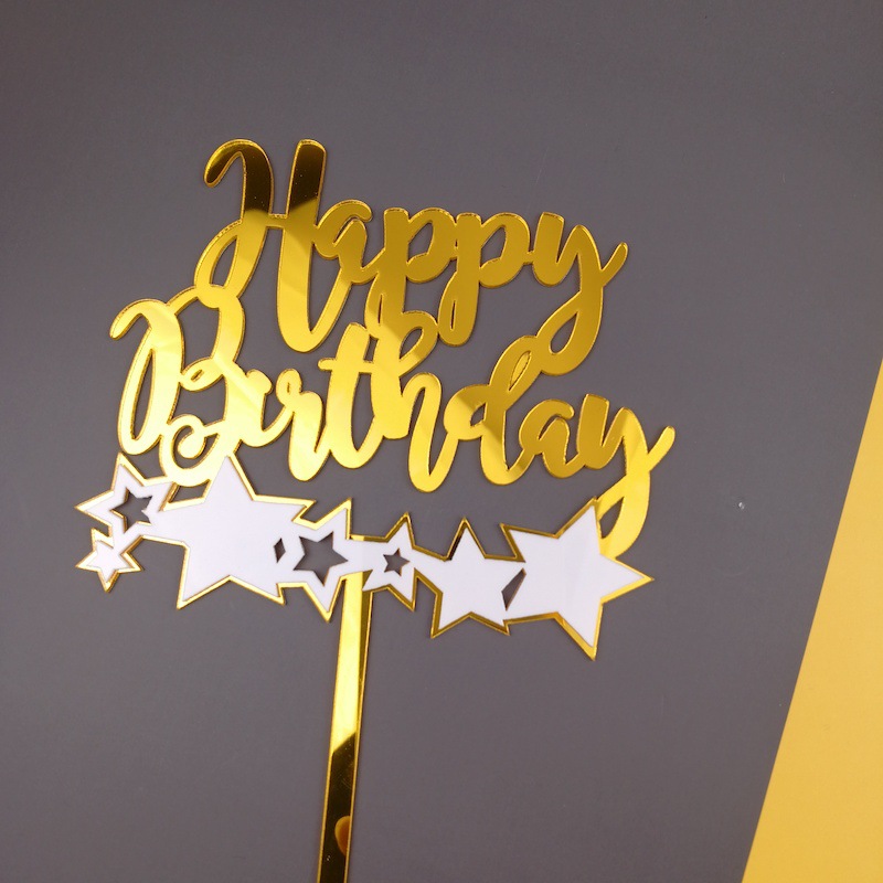 Toper za tortu Happy Birthday 06 sa zvijezdama