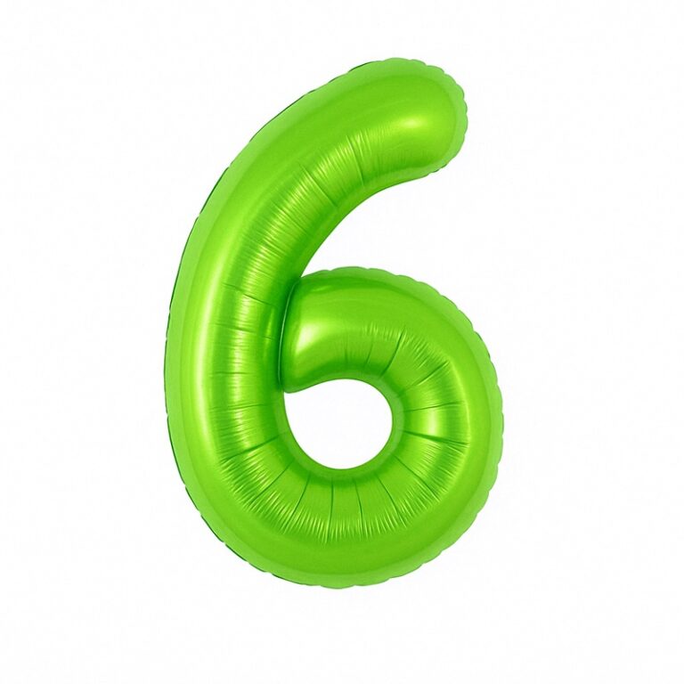 Folijski balon broj 6 – svijetlozelena, 40″