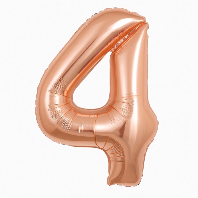 Folijski balon broj 4 – rose-gold, 40″