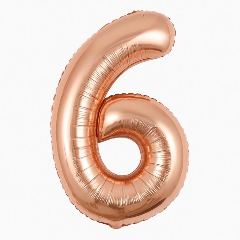 Folijski balon broj 6 – rose-gold, 40″