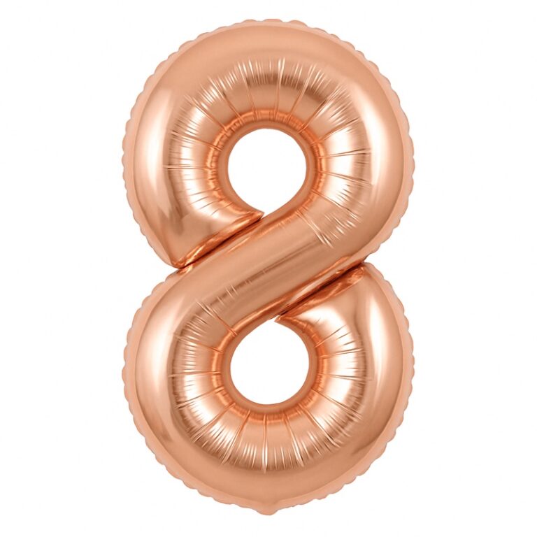 Folijski balon broj 8 – rose-gold, 40″
