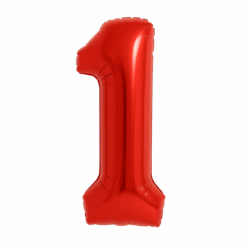 Folijski balon broj 1 – crvena, 40″