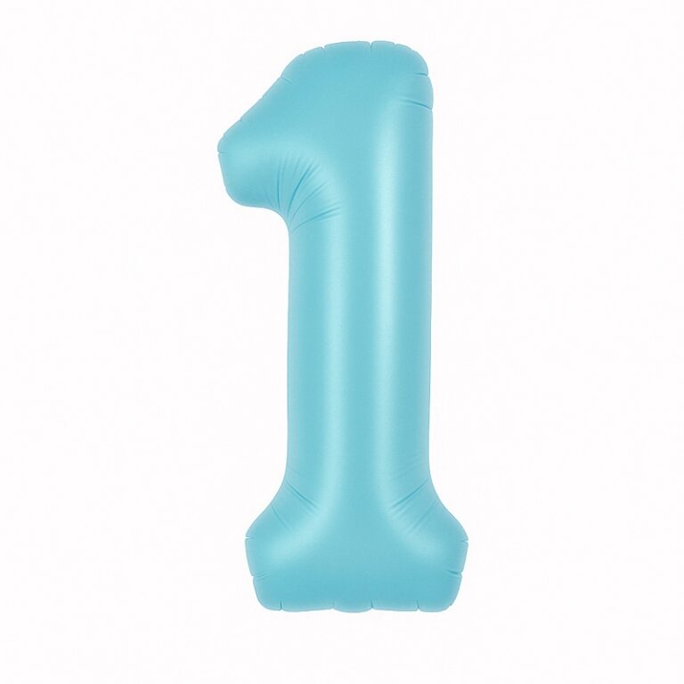 Folijski balon broj 1 – nježno plava, 40″