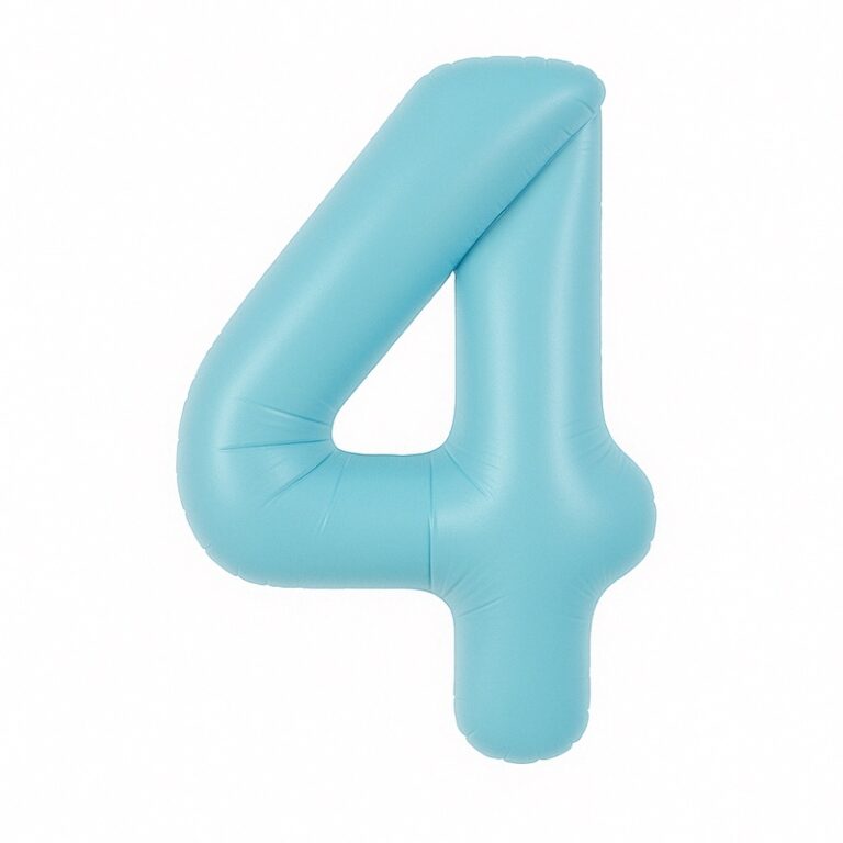 Folijski balon broj 4 – nježno plava, 40″