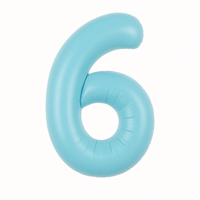 Folijski balon broj 6 – nježno plava, 40″