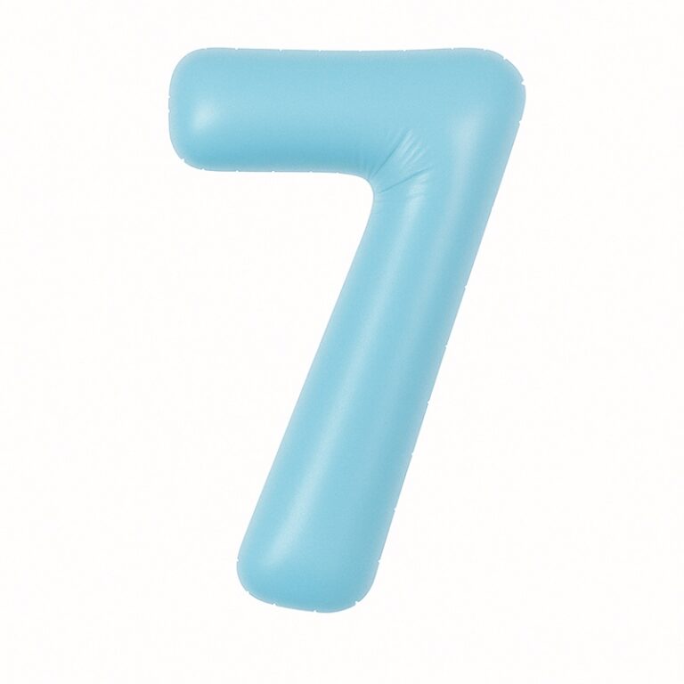 Folijski balon broj 7 – nježno plava, 40″