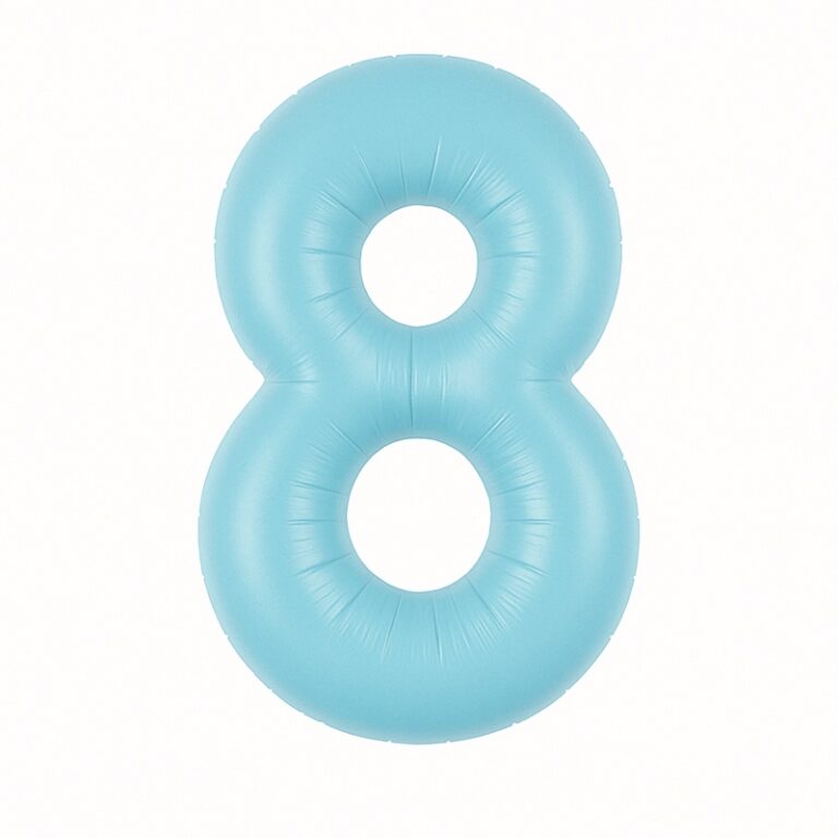 Folijski balon broj 8 – nježno plava, 40″