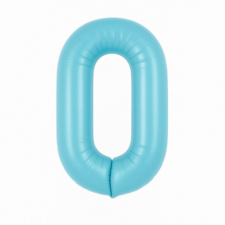 Folijski balon broj 0 – nježno plava, 40″