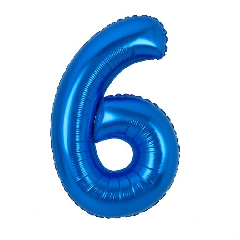 Folijski balon broj 6 – tamnoplava, 40″