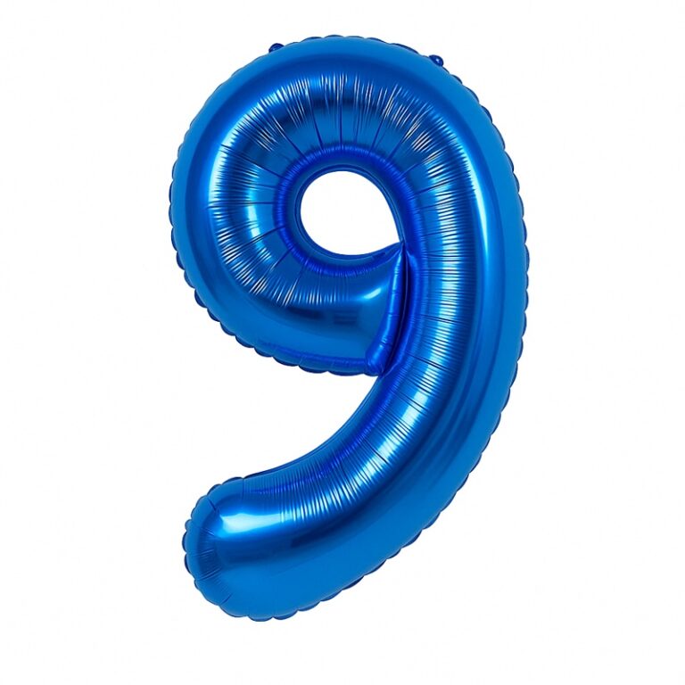 Folijski balon broj 9 – tamnoplava, 40″