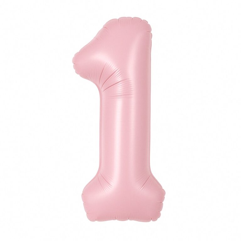 Folijski balon broj 1 – nježno roza, 40″