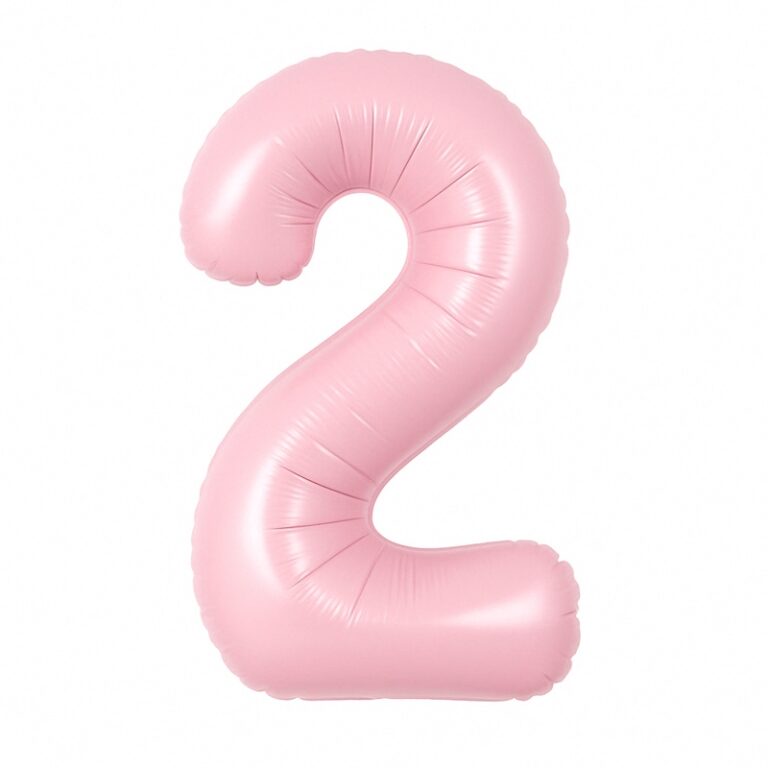 Folijski balon broj 2 – nježno roza, 40″