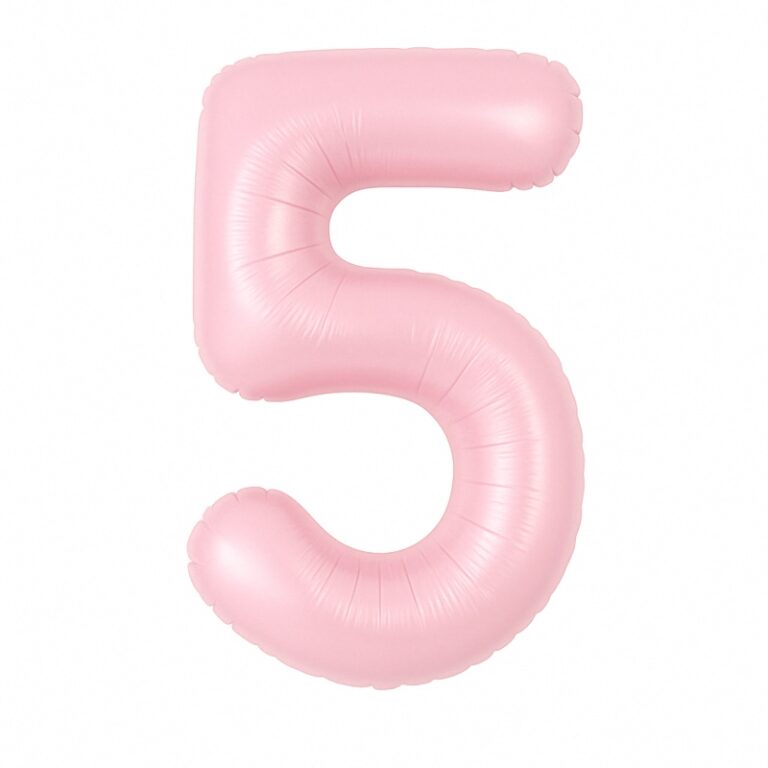 Folijski balon broj 5 – nježno roza, 40″