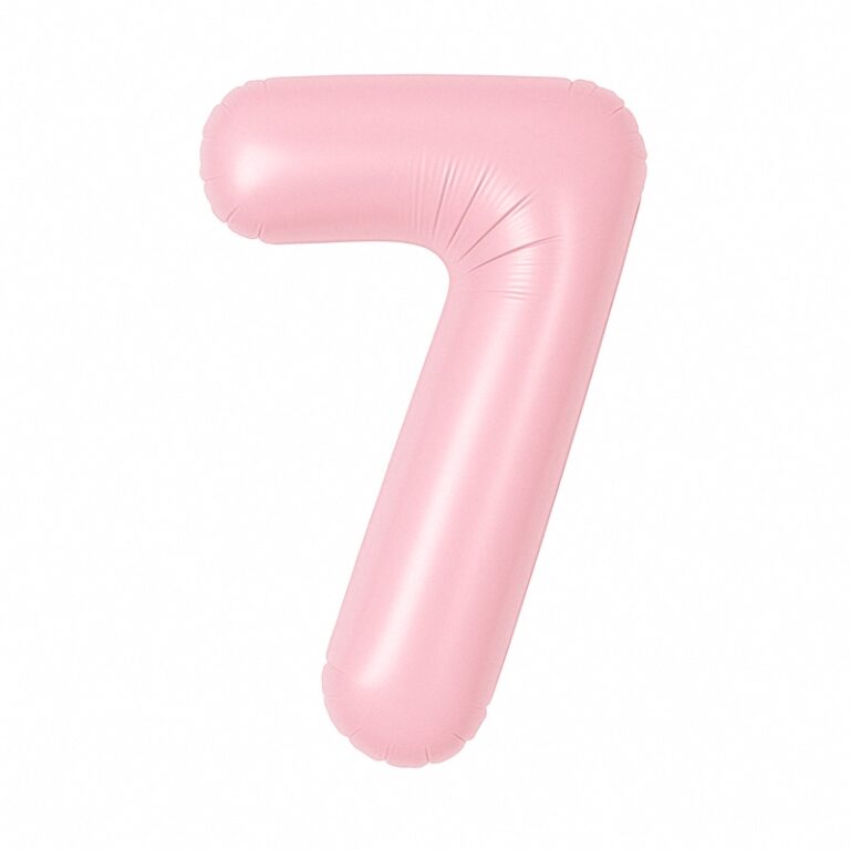Folijski balon broj 7 – nježno roza, 40″