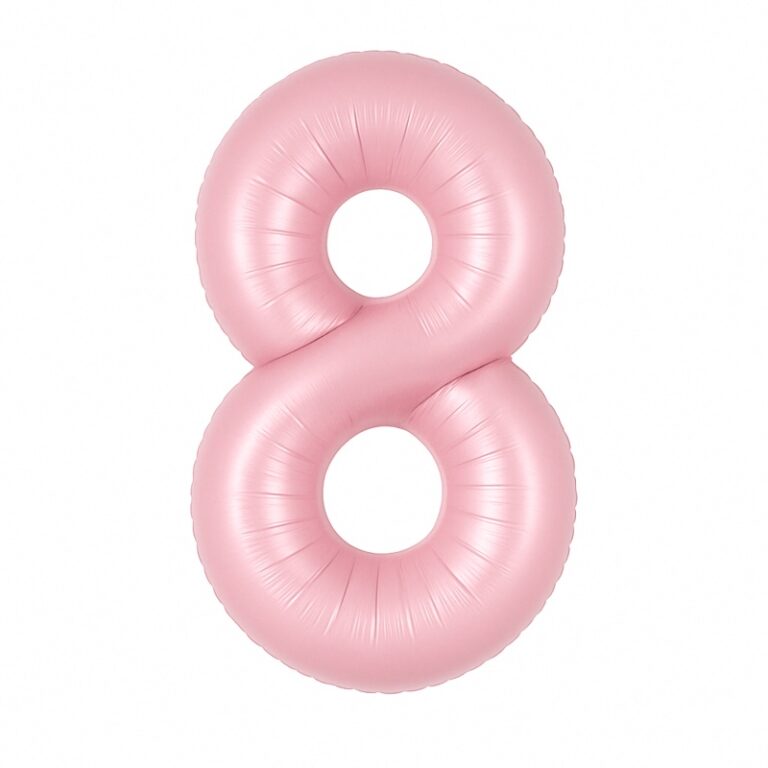 Folijski balon broj 8 – nježno roza, 40″