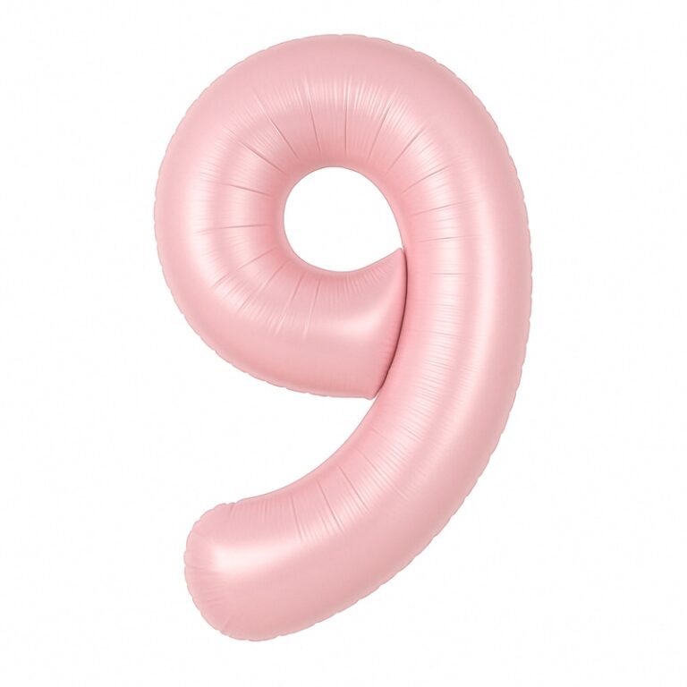 Folijski balon broj 9 – nježno roza, 40″