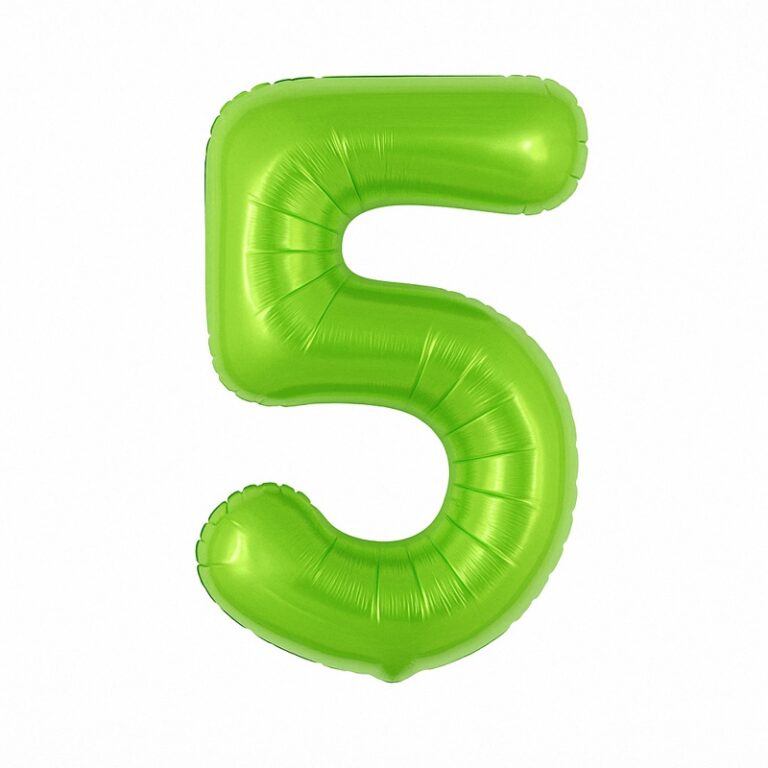 Folijski balon broj 5 – svijetlozelena, 40″