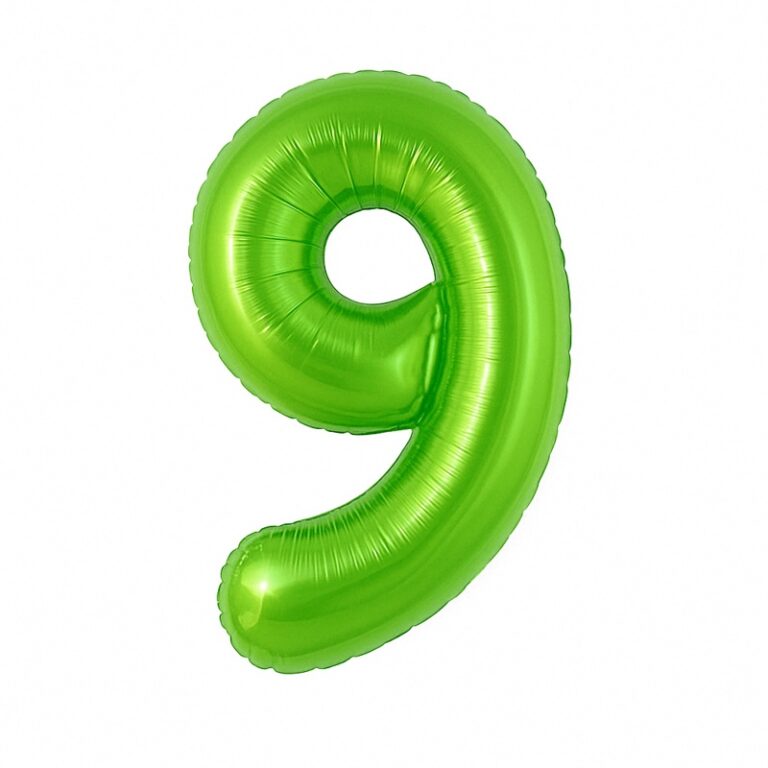 Folijski balon broj 9 – svijetlozelena, 40″