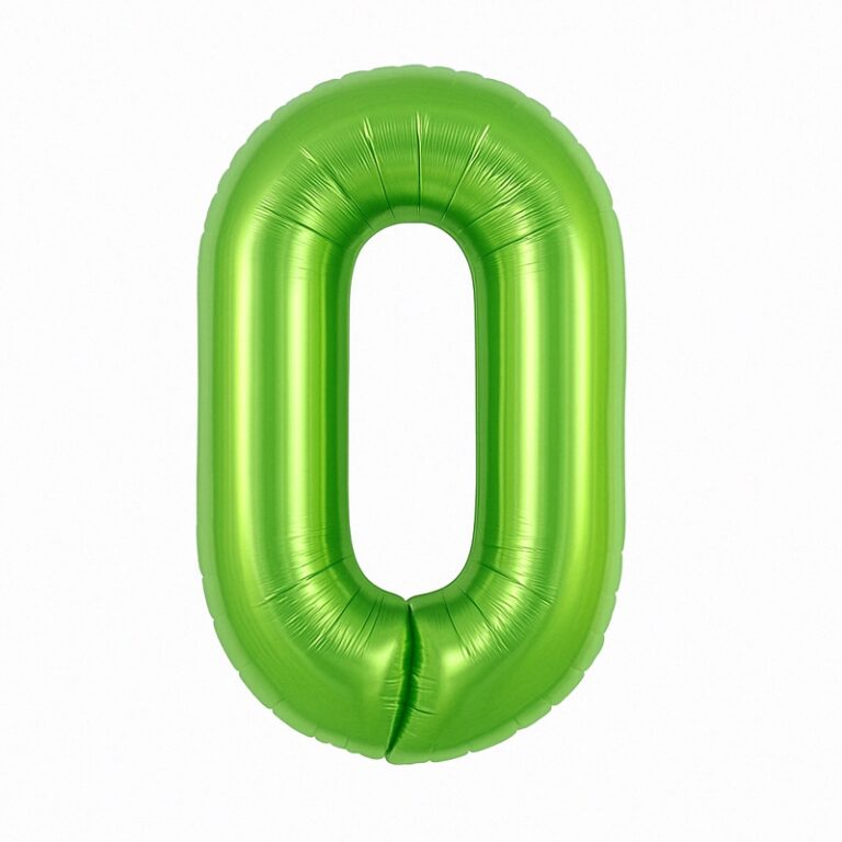Folijski balon broj 0 – svijetlozelena, 40″