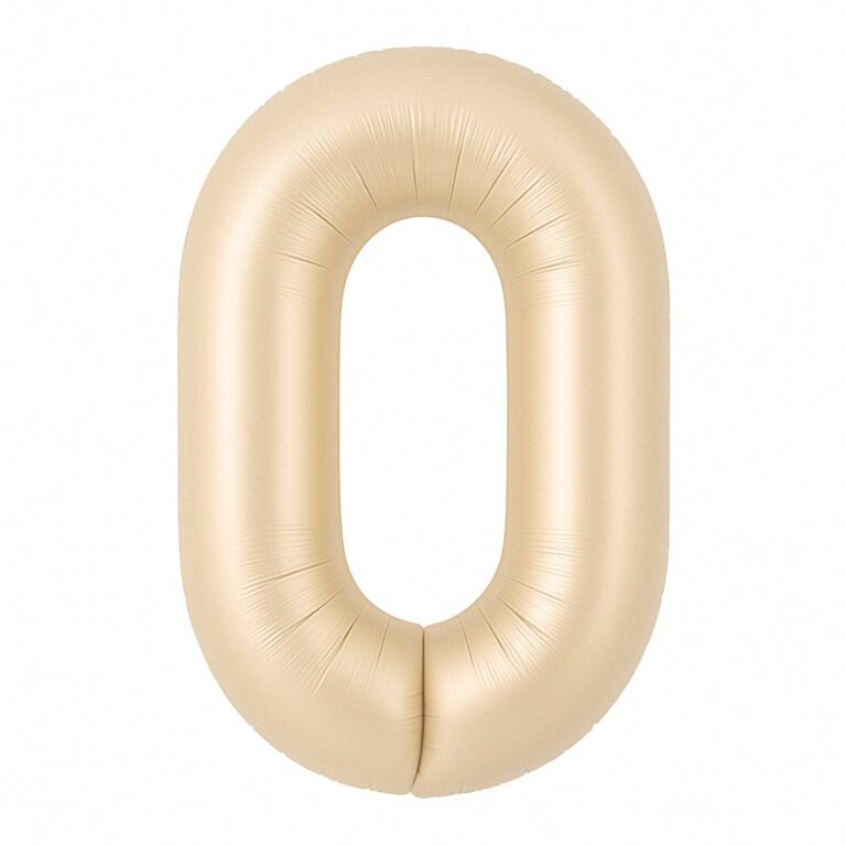 Folijski balon broj 0 – karamel, saten, 40"