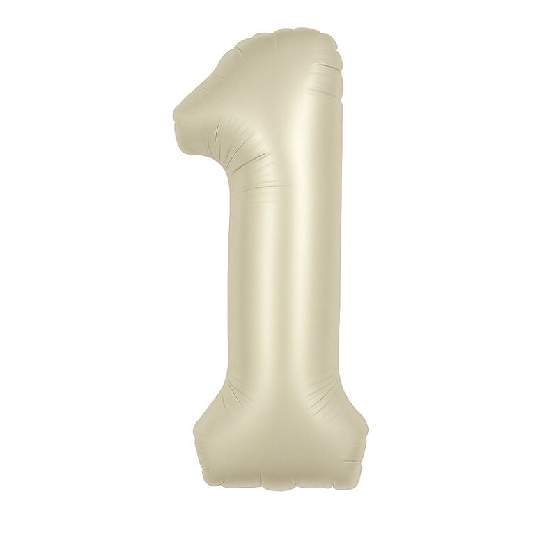 Folijski balon broj 1 – krem bijela, 40″