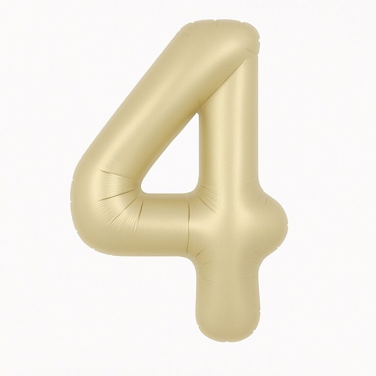 Folijski balon broj 4 – krem bijela, 40″