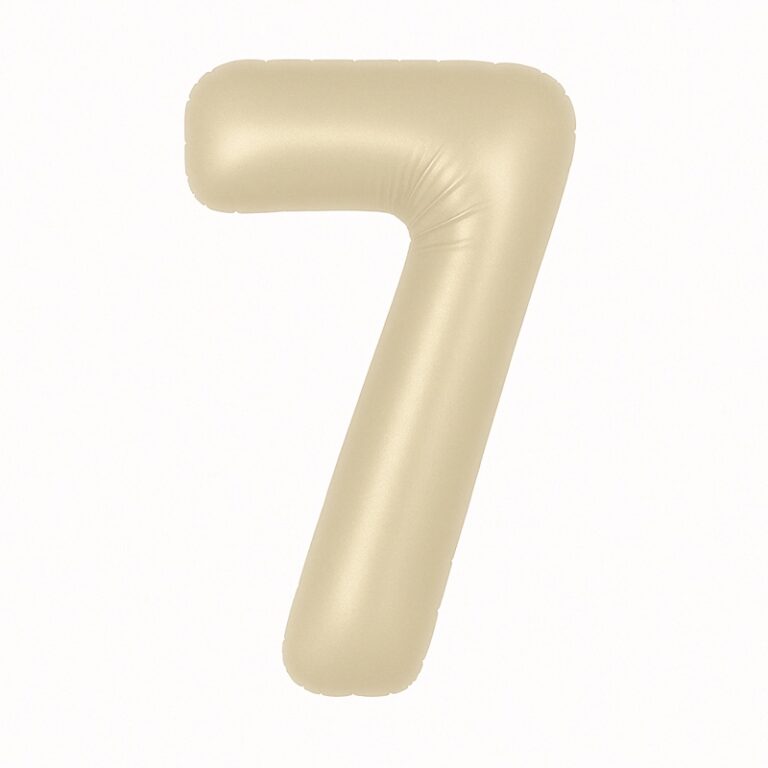 Folijski balon broj 7 – krem bijela, 40″