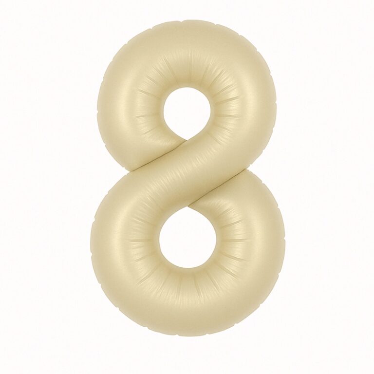 Folijski balon broj 8 – krem bijela, 40″