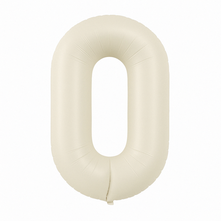Folijski balon broj 0 – krem bijela, 40″