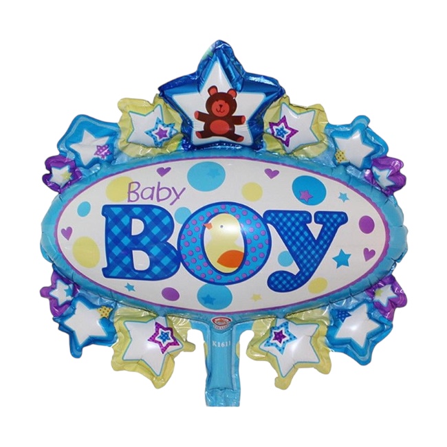 Folijski balon – Baby Boy sa zvjezdicama, ovalni
