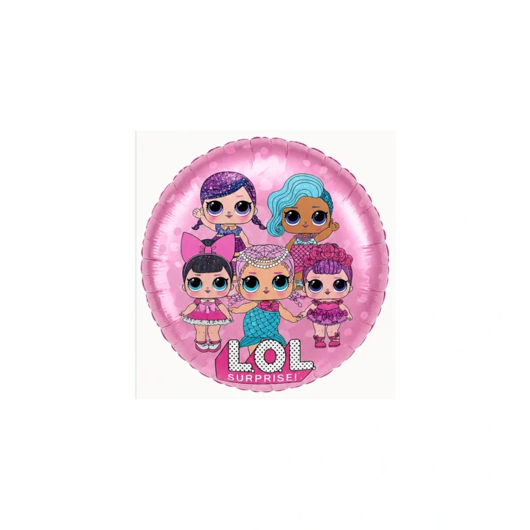 Okrugli folijski balon – LOL, rozi, 18″