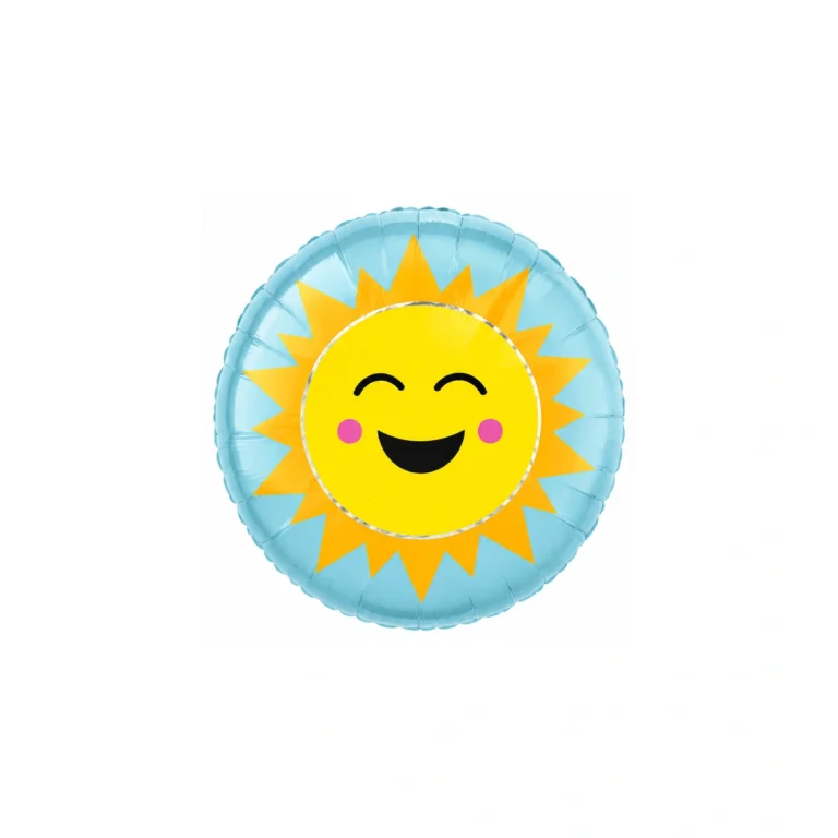Folijski balon nasmijano sunce – svijetloplavi, 18″