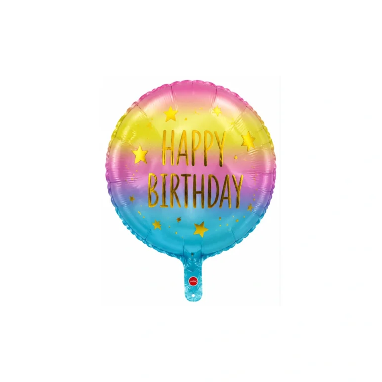 Okrugli folijski balon Happy Birthday – ombre, 18″